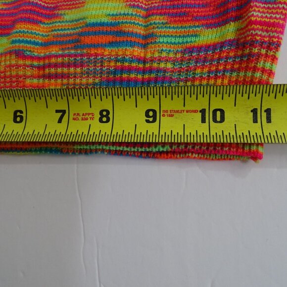 Vibrant Multicolor Acrylic Cropped Knit Halter Top Women Size XS Retro - Picture 6 of 8